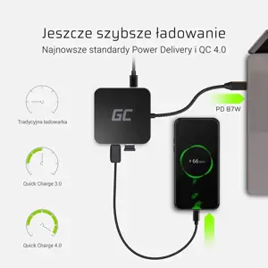 Dokavimo stotelė HUB USB-C Green Cell 6in1 (USB 3.0 HDMI Ethernet USB-C), skirta "Apple MacBook", "Dell XPS", "Asus ZenBook" ir kt.