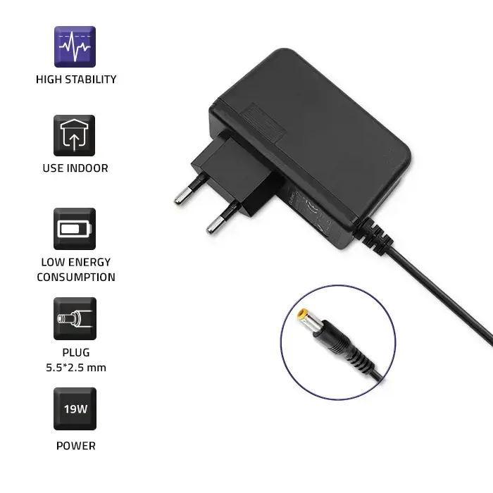 QOLTEC 51034 Įkišamas maitinimo šaltinis 19W 9V 2.1A 5.5x2.5