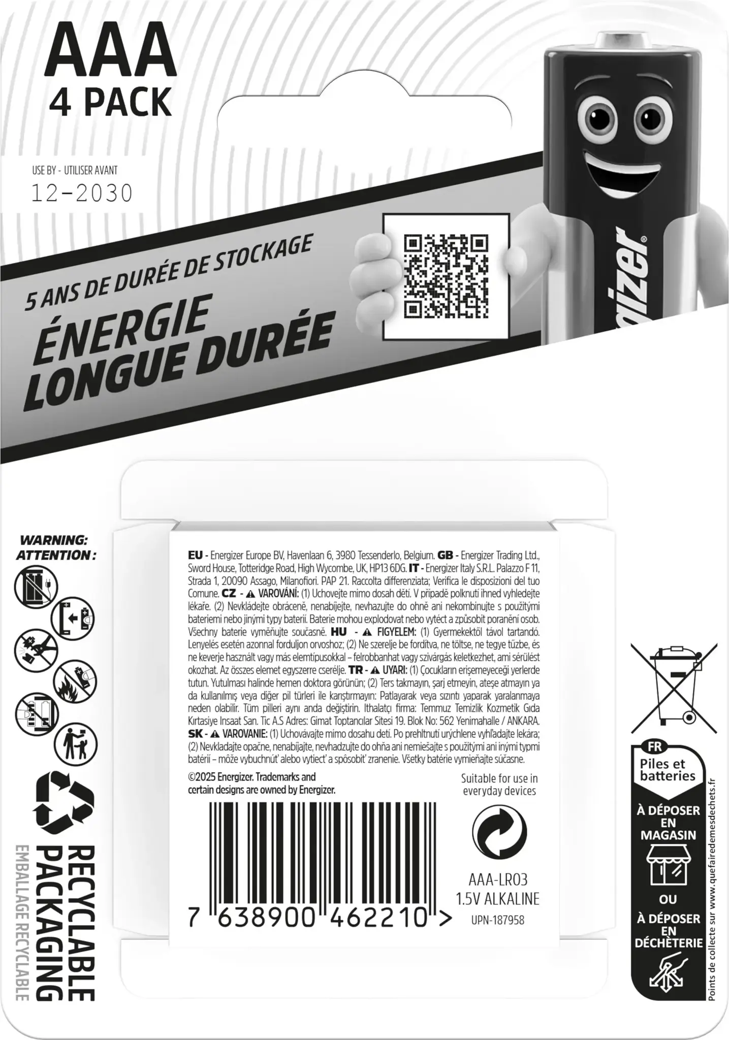 Energizer battery Everyday AAA CP4