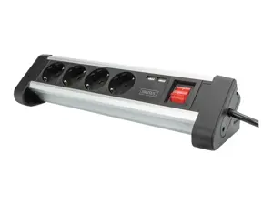 DIGITUS DA-70614 DIGITUS 4 krypčių biuro kištukinių lizdų juostelė su 2x USB prievadais