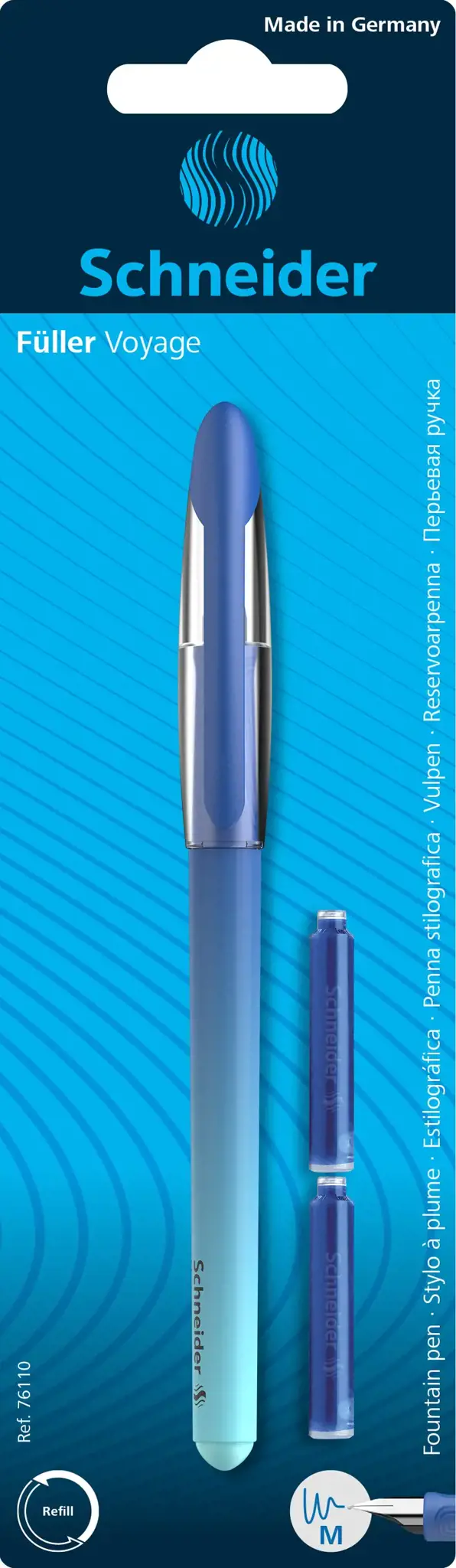 Plunksnakotis SCHNEIDER Voyage M,  dešiniarankiams ir kairiarankiams, įvairių sp. korpusas