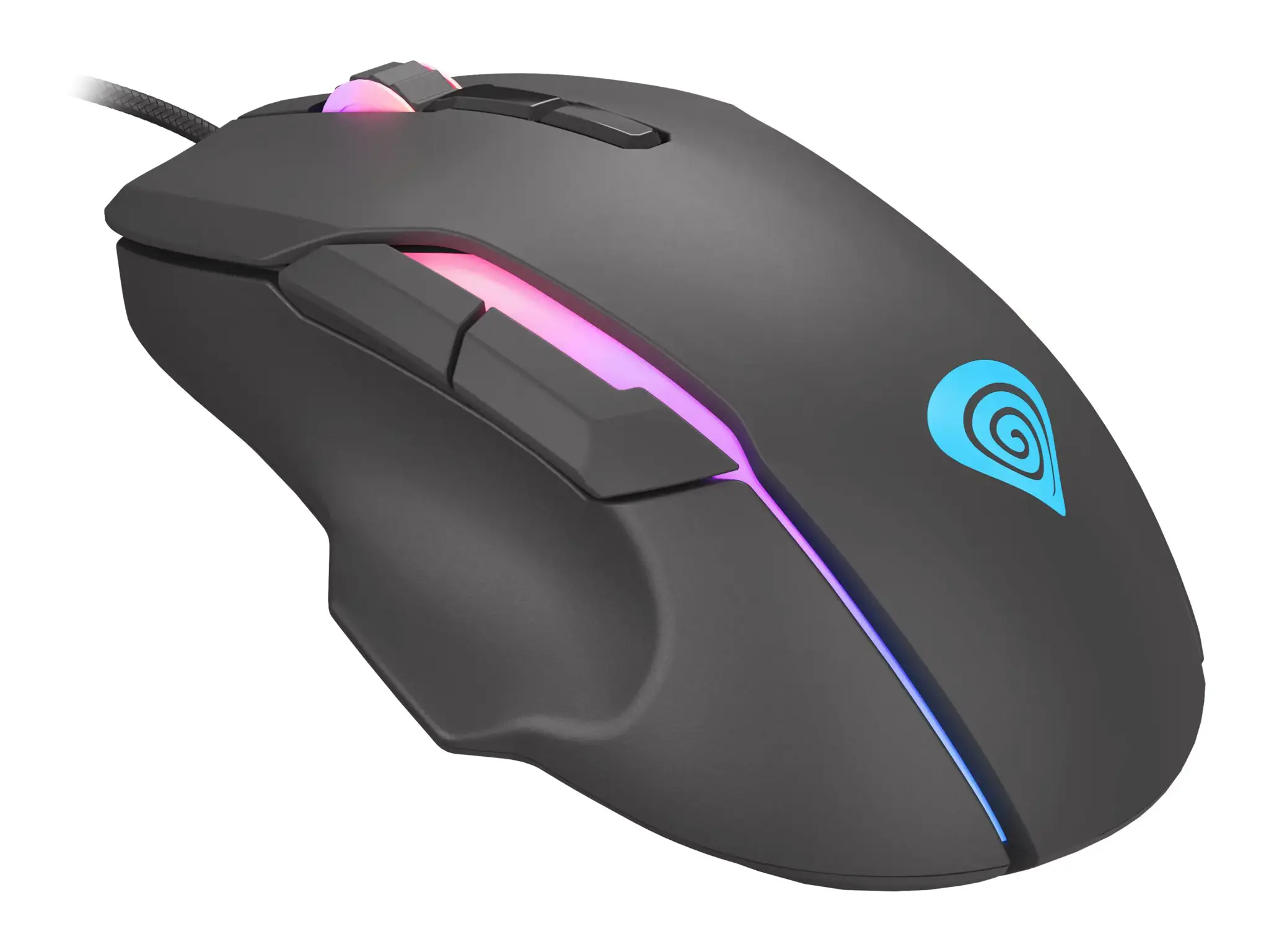 NATEC Genesis žaidimų pelė Xenon 220 optinė 6400DPI su programine įranga RGB apšviesta juoda