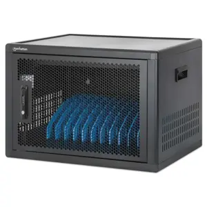 Manhattan Laptop Charging Cabinet Desktop (or trolley) via USB-C 65W 16" 12-bay, Suitable for USB-C…