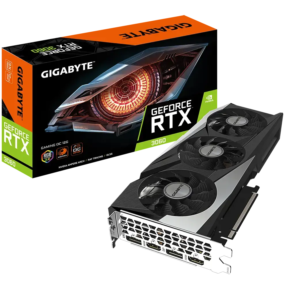 Vaizdo plokštė GIGABYTE GeForce RTX 3060 12 GB, GDDR6, 192 bitai, GV-N3060GAMING OC-12GD 2.0