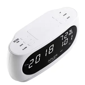Adler AD 1186W alarm clock Digital alarm clock Black, White