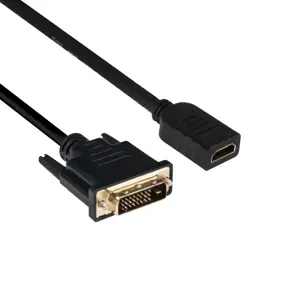 CLUB3D DVI to HDMI 1.4 Cable M/F 2m/6.56ft Bidirectional, DVI Dual Link, HDMI 1.4, 2 m, Black
