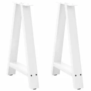 Valgomojo stalo kojelės, 2 vnt., baltos, 60x(72-73) cm, plienas, A formos
