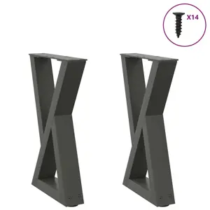 Kavos staliuko kojelės, 2 vnt., antracito spalvos, 38x(42-43,3) cm, plienas