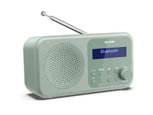 Sharp DR-P420(GN) Tokyo Portable Digital Radio, FM/DAB/DAB+, Bluetooth 5.0, USB or Battery Powered, Aquamarine Green | Sharp