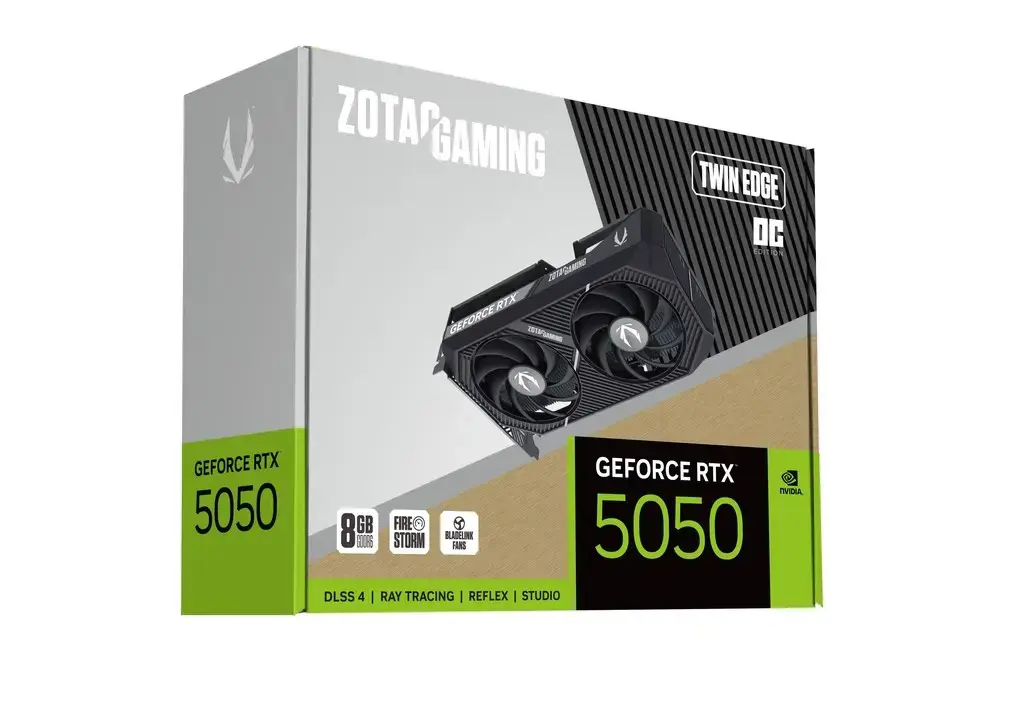 Vaizdo plokštė ZOTAC GeForce RTX 5050 8 GB, GDDR6, ZT-B50500H-10M