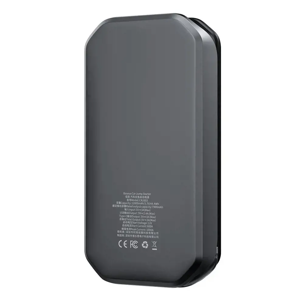 Baseus CRJS03-01 Super Energy Pro Car Jump Starter (12000mAh,5V/3A,Paak current1000A)Black