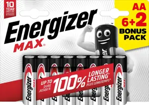 Energizer battery Max Alkaline AA CHP8 6+2