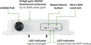 ZYXEL FWA710, 5G OUTDOOR ROUTER,STANDALONE/NEBULA WITH 1 YEAR NEBULA PRO LICENSE, 2.5G LAN, EU AND UK (5Y WARRANTY)