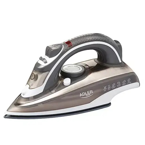 "Adler" AD 5030 lygintuvas Garinis lygintuvas Keraminis padas 3000 W Rudos, pilkos, baltos spalvos
