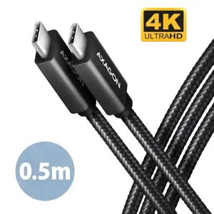 AXAGON BUCM32-CM05AB SPEED+ cable USB-C <-> USB-C, 0.5m, USB 20Gbps