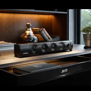 2 in 1 kompiuterio garsiakalbis Soundbar Kompiuterio RGB LED apšvietimas Stereo žaidimų USB 2 x 3W AUX 3,5 mm