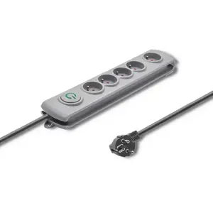 QOLTEC viršįtampių apsauga Quick Switch 5 lizdai 3 m pilka