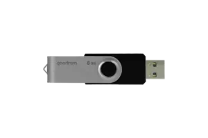 Goodram UTS2, 8 GB, USB Type-A, 2.0, 20 MB/s, Swivel, Black