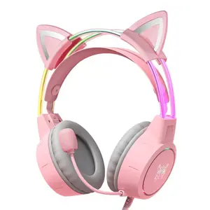 Žaidimų ausinės ONIKUMA X15Pro Pink Cat's Ears