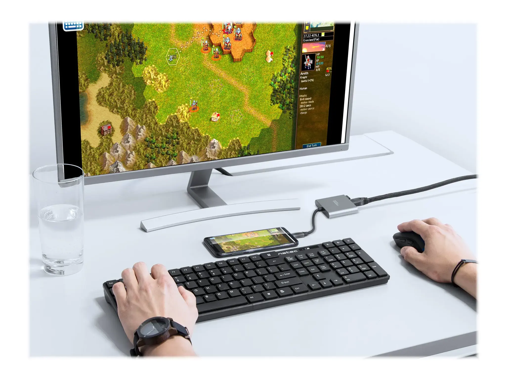 NATEC kelių prievadų Fowler USB-C pd. USB 3.0. HDMI 4K