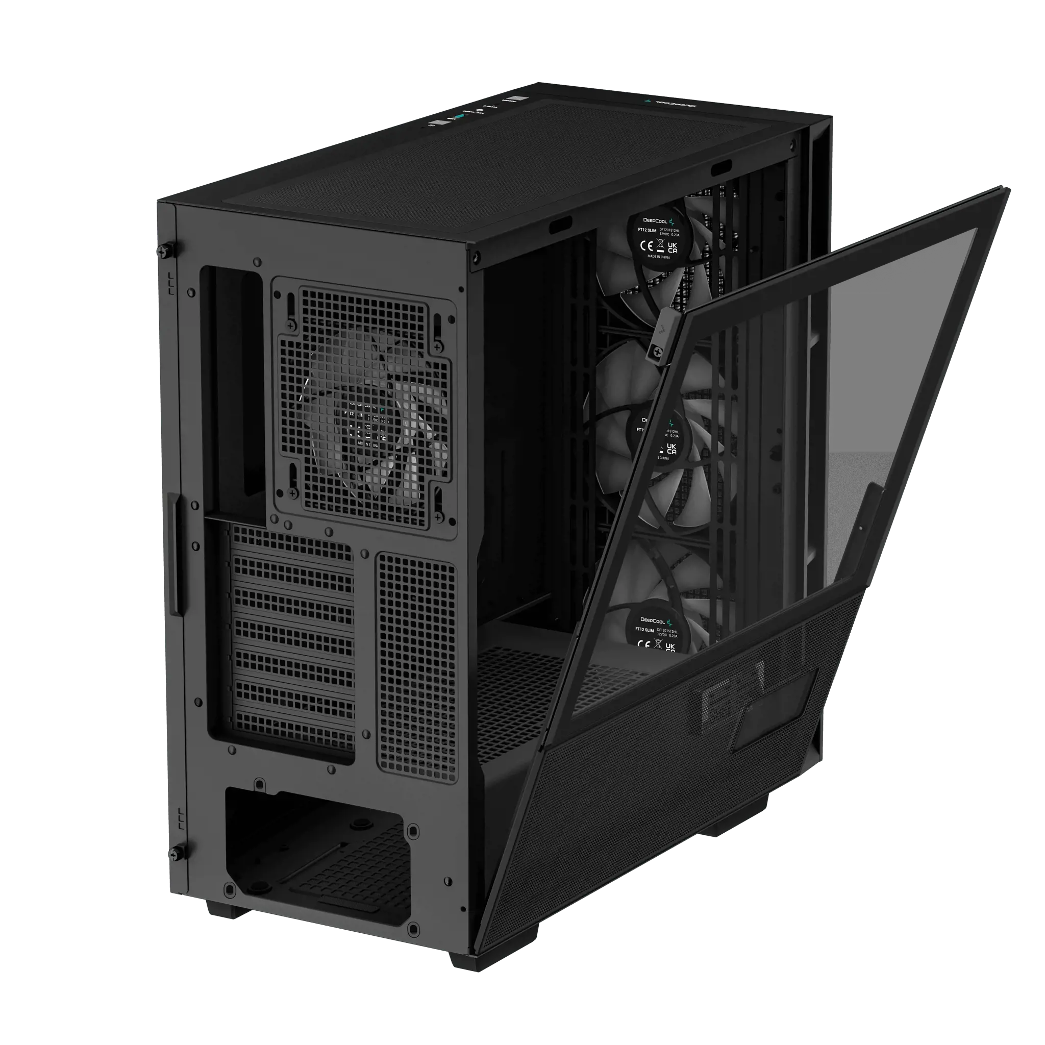 "DeepCool CH560 DIGITAL", "Midi Tower", Kompiuteris, Juoda, ATX, EATX, "micro ATX", Mini-ITX, ABS, Plienas, Grūdintas stiklas, Multi