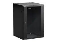 NETRACK 019-180-66-022 Netrack wall/hanging cabinet 19,18U/600 mm,glass door,black,remov. side pan.