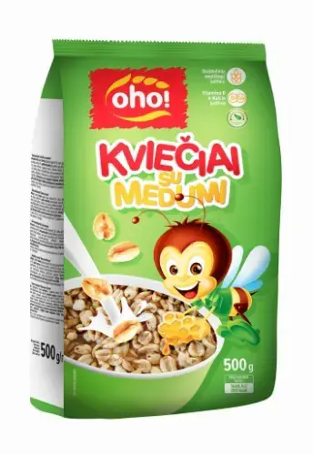 Sausi pusryčiai "OHO!" Kviečiai su medumi, 500g
