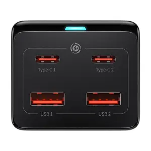 "Baseus GaN3 Pro" sieninis įkroviklis / maitinimo juosta 2xUSB + 2xUSB-C + AC, 100 W (juoda)