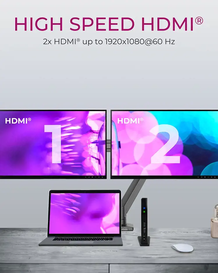 ICY BOX IB-DK2251AC Daugiafunkcinė nešiojamųjų ir asmeninių kompiuterių prijungimo stotelė