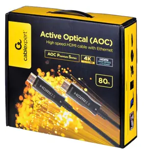 GEMBIRD aktyvusis optinis AOC didelės spartos HDMI kabelis su Ethernet AOC Premium serijos 80 m