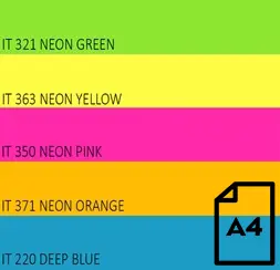 Spalvotas Neon popierius Double A, 75g, A4, 100 lapų, Rainbow 4 Neon Green, Neon Yellow, Neon Orange