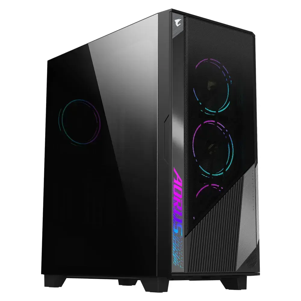 GIGABYTE GB-AC500G ST, Midi Tower, PC, Black, ATX, EATX, micro ATX, Mini-ITX, Glass, Plastic, Steel, Gaming
