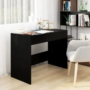 Rašomasis stalas, juodas, 101x50x76,5cm, apdirbta mediena