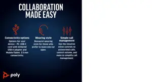 POLY Blackwire 5220 Stereo USB-C Headset +3.5mm Plug +USB-C/A Adapter, Wired, Business/Everyday, 162.5 g, Headset, Black