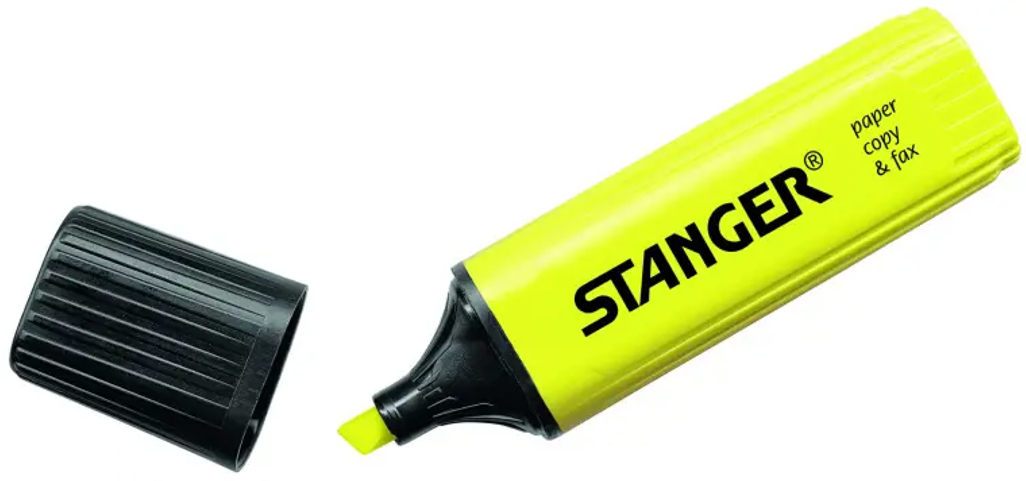 Stanger Teksto žymeklis 1-5 mm, geltonas, pakuotėje 10 vnt. 180001000