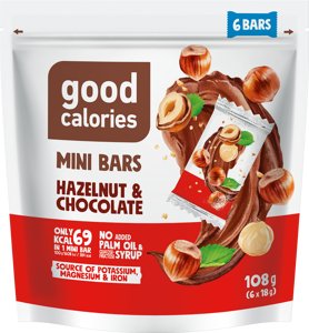 Mini datulių batonėliai GOOD CALORIES, su riešutais ir šokoladu, 108 g