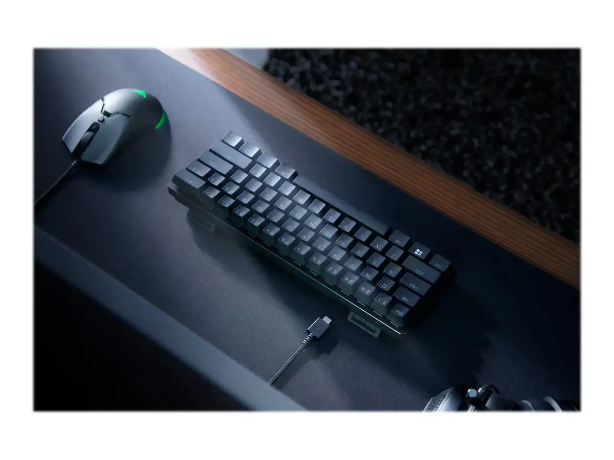 Razer Huntsman Mini 60%, Žaidimų, Opto-Mechanical, RGB LED apšvietimas, Nordic, Juoda, Laidinis