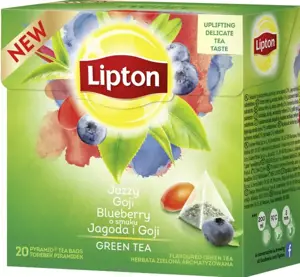 Žalioji arbata LIPTON, mėlynių ir goji uogų, 20 x 1,4 g