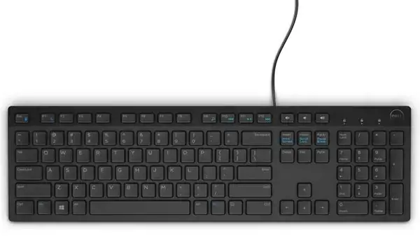 DELL KB216, Full-size (100%), Wired, QWERTY, Black