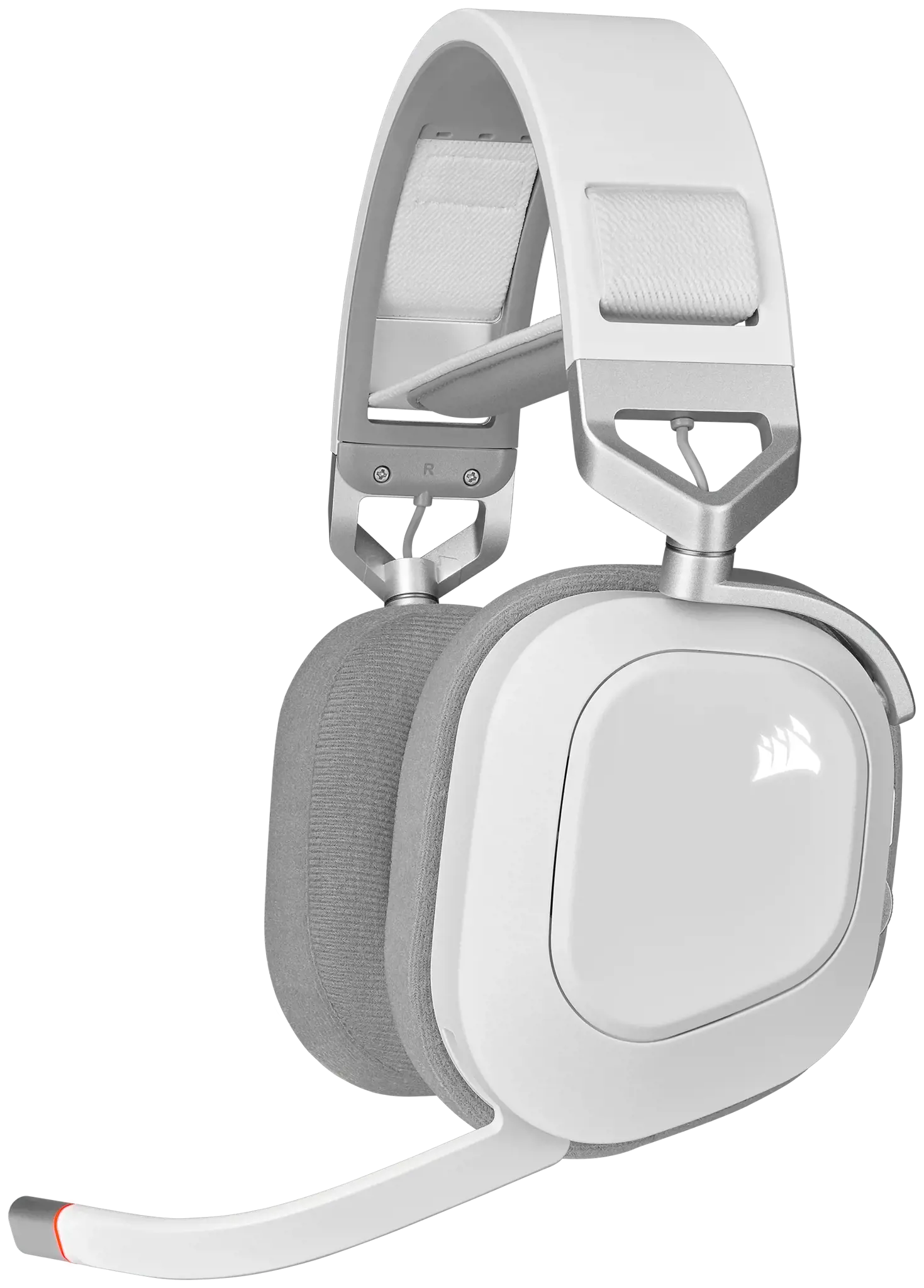 CORSAIR HS80 RGB belaidės ausinės, baltos spalvos