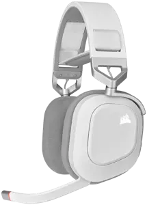 CORSAIR HS80 RGB belaidės ausinės, baltos spalvos