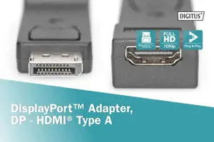 ASSMANN adapteriskabelis DisplayPort HDMI M/F