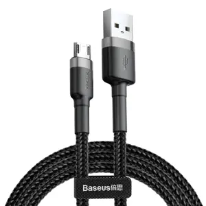 Baseus Cafule Micro USB kabelis 1.5A 2m Pilka+juoda (Pilka+juoda)