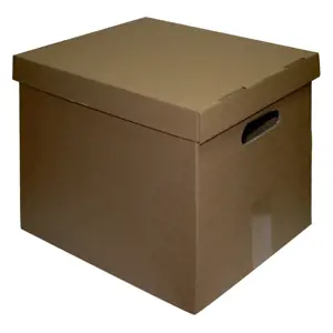 Archyvinė dėžė SMLT, su dangčiu, 351 x 344 x 287 mm, ruda