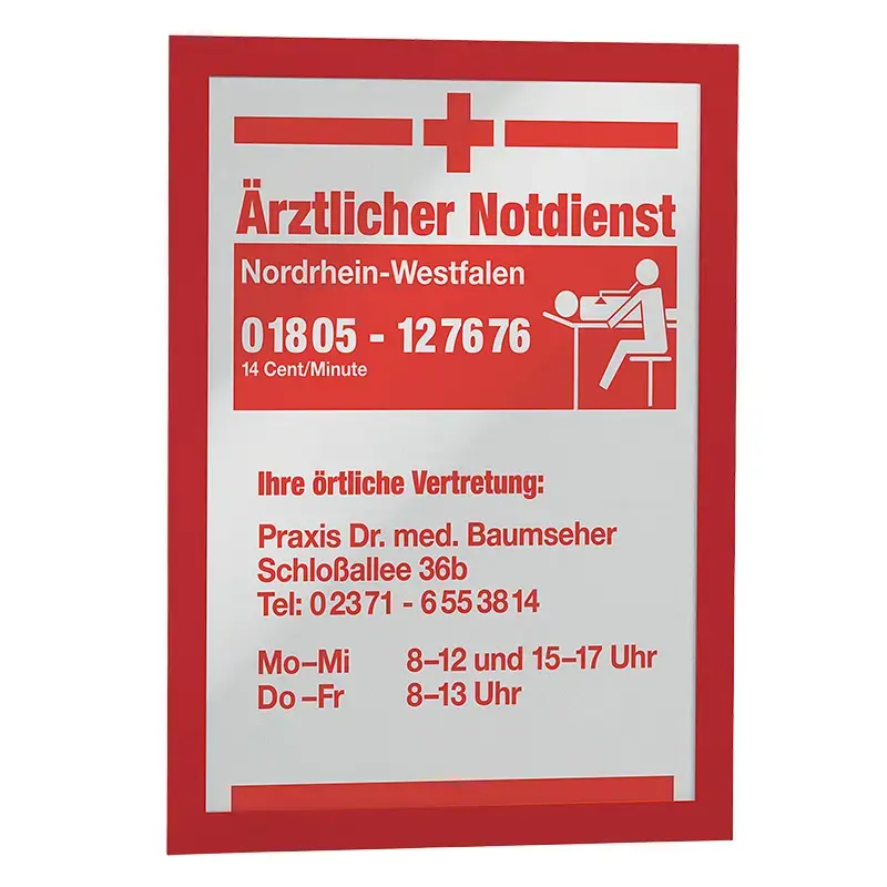 Rėmelis dokumentams DURABLE DURAFRAME® A4, 2 vnt./pak., raudonas