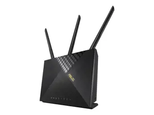 ASUS 4G-AX56, "Wi-Fi 6" (802.11ax), dviejų dažnių (2,4 GHz / 5 GHz), Ethernet LAN, 3G, juodas, stalinis maršrutizatorius