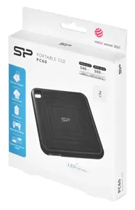 "SILICON POWER" išorinis SSD diskas PC60 2TB USB-C 540/500 MB/s, juodas