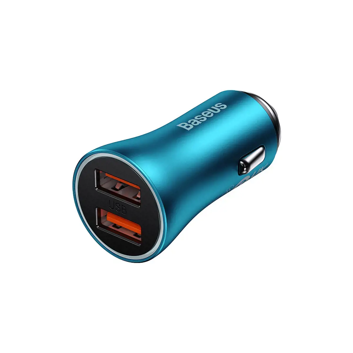 Baseus Golden Contactor Max car charger, 2x USB, 60W (blue)