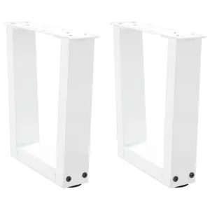 Kavos staliuko kojelės, V formos, 2 vnt., baltos, 40x(30-31,3) cm, plienas