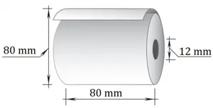 Terminė kasos juosta, 80 mm x 80 m/12 mm, 10 vnt/pak